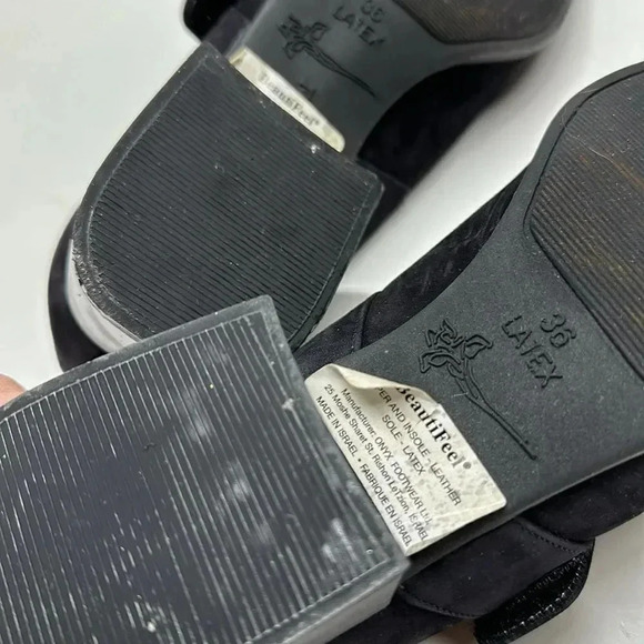 Beautifeel MaryJanes Low High Heel Pumps Shoes Suede Black Size 36 6 Narrow - Picture 9 of 11